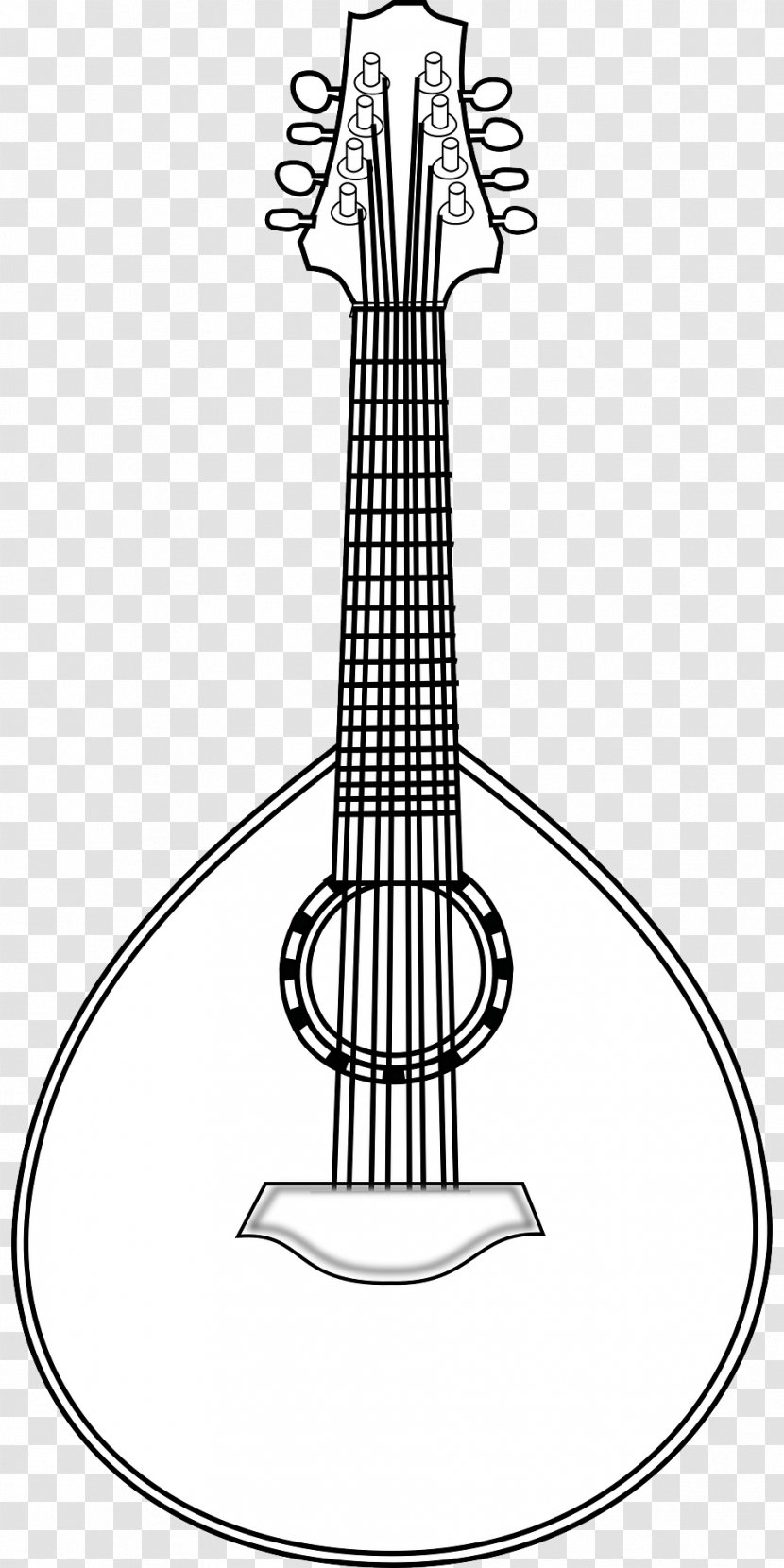 Mandolin Lute Drawing Clip Art - Silhouette - Musical Instruments Transparent PNG