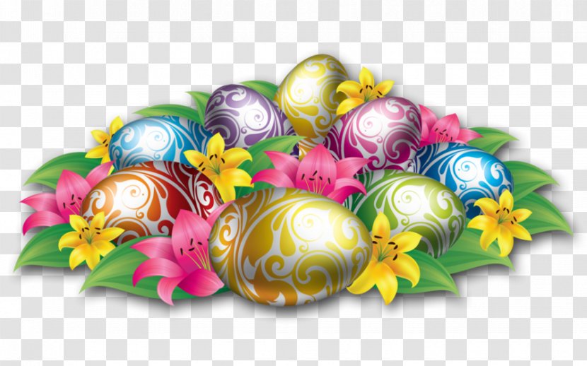 Easter Icon Theme Download Wallpaper - Holiday - Large Eggs With Flowers And Grass Transparent PNG