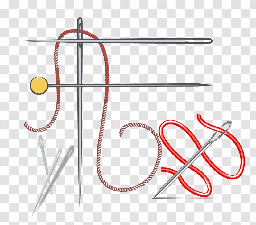 Euclidean Vector Sewing Needle - Drawing - Hand-painted All Kinds Of Material Transparent PNG