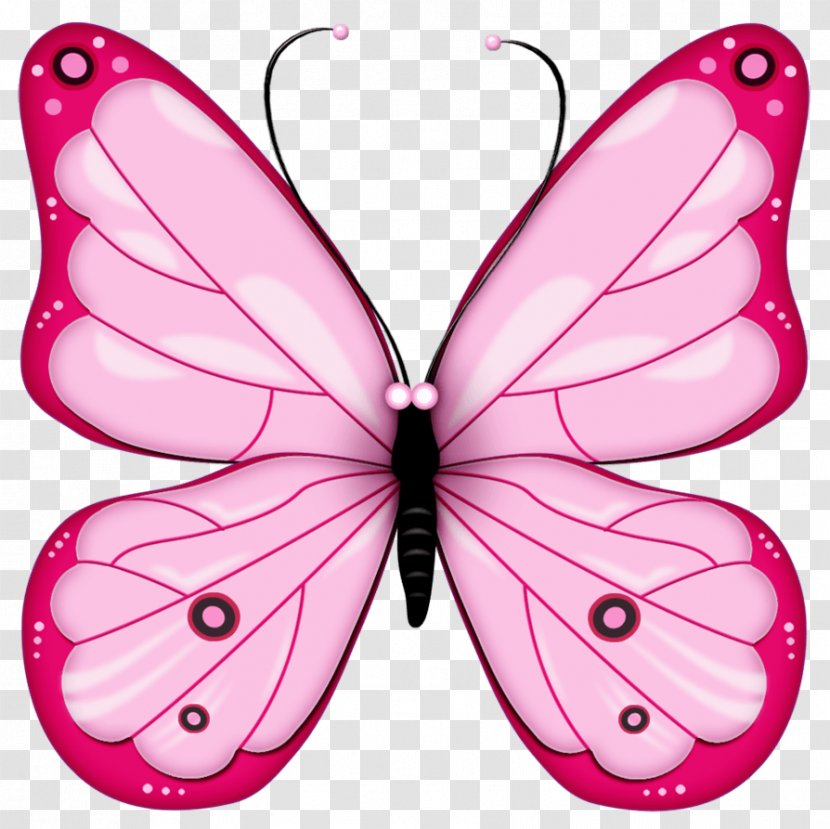 Butterfly Clip Art - Brush Footed - Pink Image Butterflies Transparent PNG