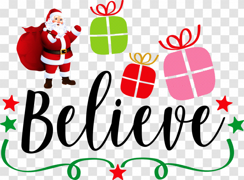 Believe Santa Christmas Transparent PNG