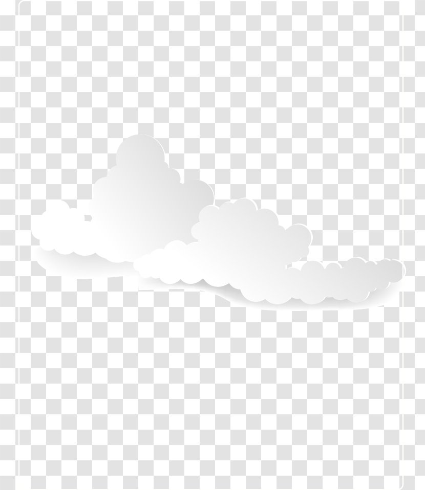 White Black Pattern - Monochrome - Cloud Paper-cut Transparent PNG