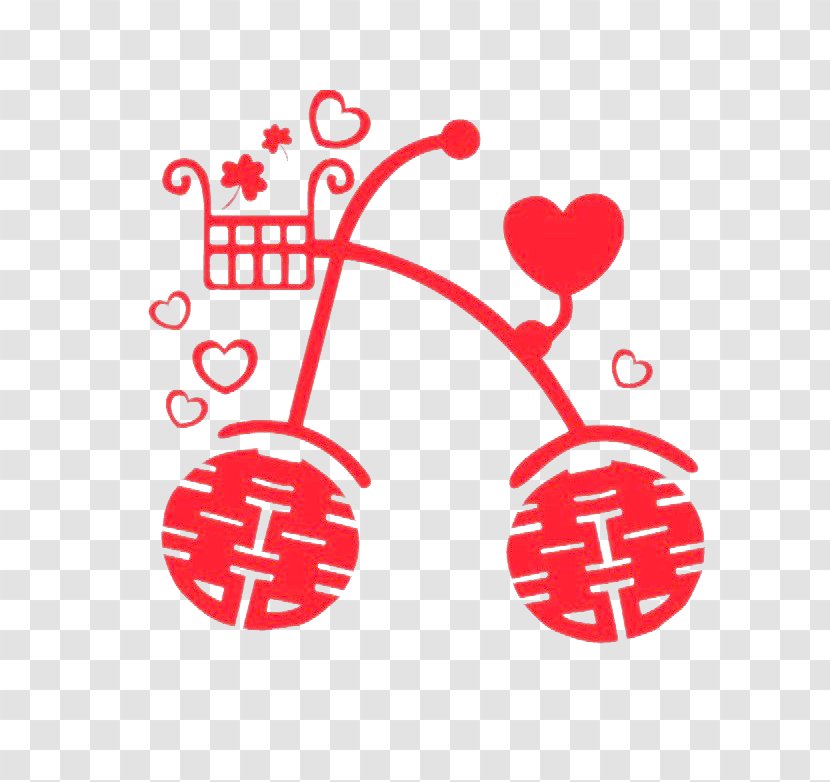 Bicycle Wedding Reception Cycling Sticker - Heart - Festive Bike Transparent PNG