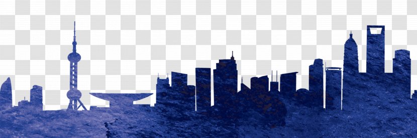 Graphic Design Competition - Metropolis - Blue Building Silhouettes Transparent PNG