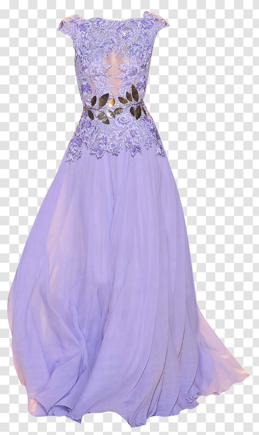 Gown Cocktail Dress Satin Shoulder - Lavender Transparent PNG