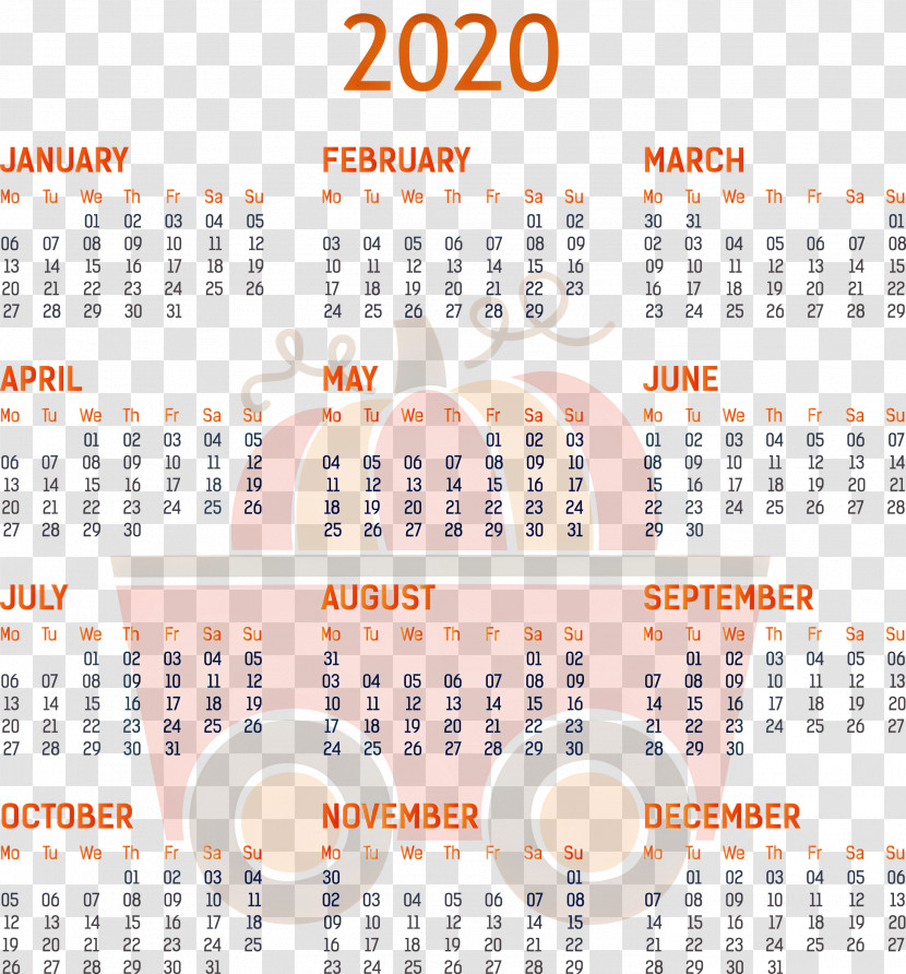 2020 Yearly Calendar Printable 2020 Yearly Calendar Template Full Year Calendar 2020 Transparent PNG