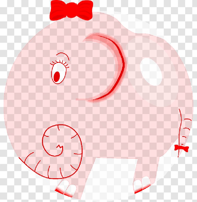 Pig Clip Art Illustration Snout Design - Elephant - Ribbon Cute Transparent PNG