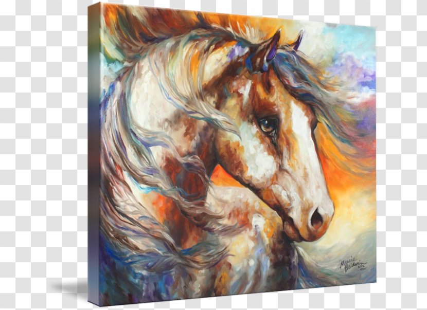 Horse Watercolor Painting Art - Mustang - Hand Painted Wind Transparent PNG