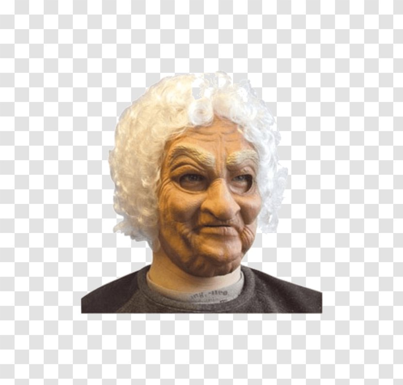 Old Lady Full Over The Head Mask Forehead Portrait -m- - M Transparent PNG