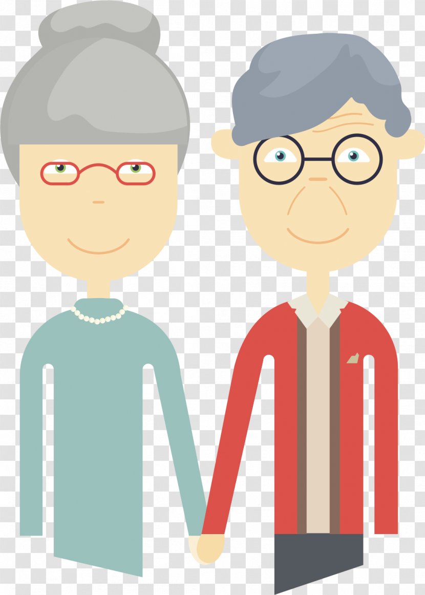 Old Age Clip Art - Watercolor - Elderly Couples Transparent PNG