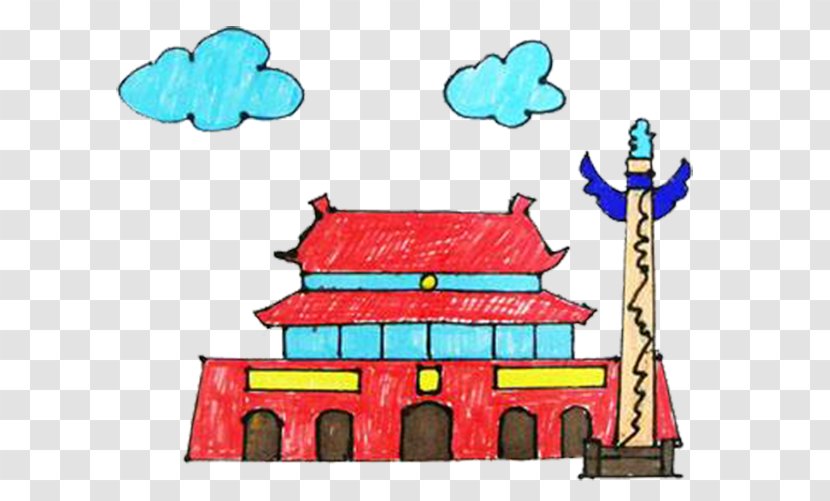 Tiananmen Square Forbidden City Cartoon Illustration - Photography - Graffiti Pillar Transparent PNG