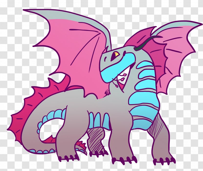 Dragon Cartoon Pink M Clip Art - Mythical Creature Transparent PNG