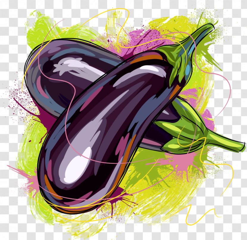 Vegetable Eggplant Illustration - Eating - Vector Painted Transparent PNG