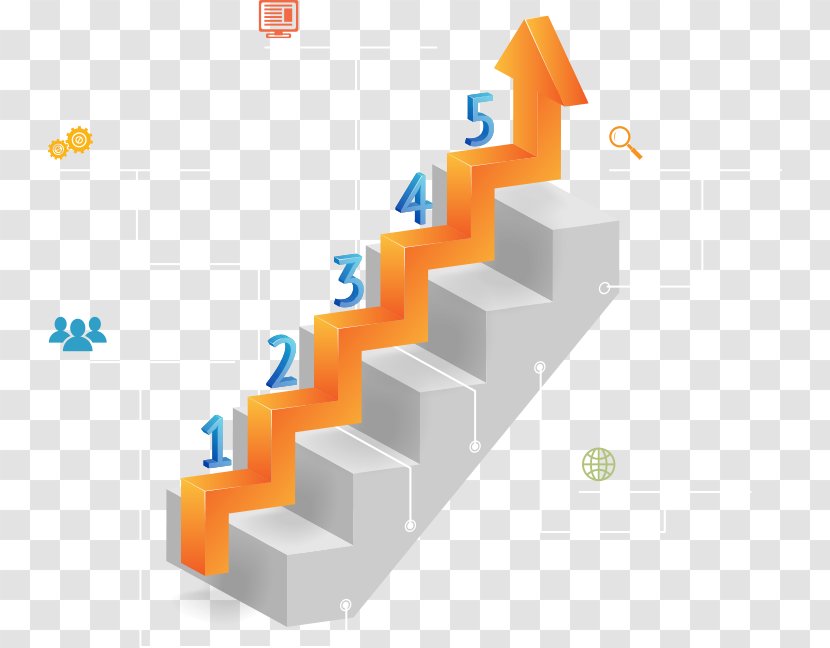 Diagram Stairs Infographic Illustration - Material - PPT Element,arrow Transparent PNG