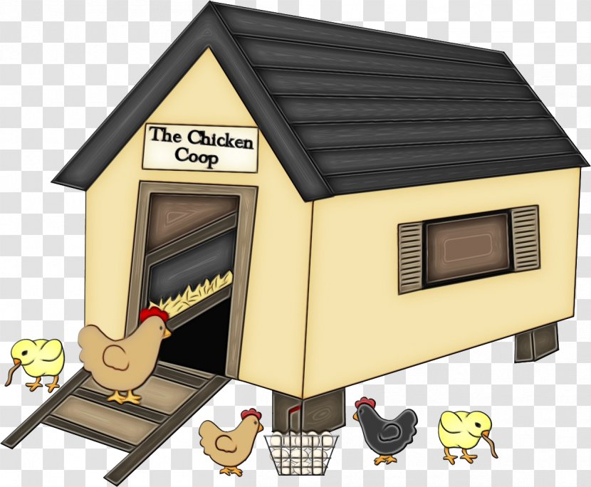 Chicken Coop Roof Kennel Doghouse House - Watercolor - Play Home Transparent PNG