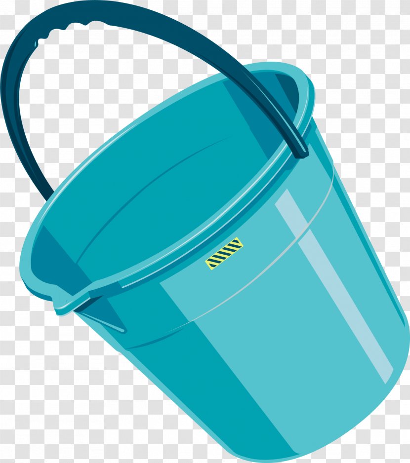 Blue Bucket Plastic Cartoon Transparent PNG