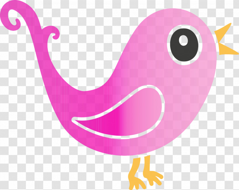 Pink Cartoon Violet Bird Water Bird Transparent PNG