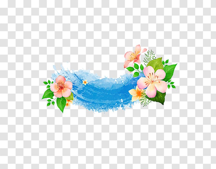 Watercolour Flowers Floral Design Watercolor Painting - Garland Transparent PNG