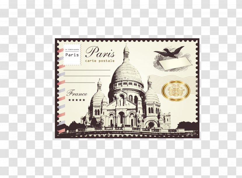 London Paris Paper Postage Stamp - Material - Vintage British Transparent PNG