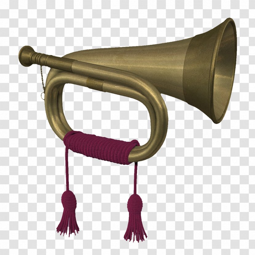 Cornet Trumpet Bugle TurboSquid 3D Modeling - Cartoon - Golden Retro Transparent PNG