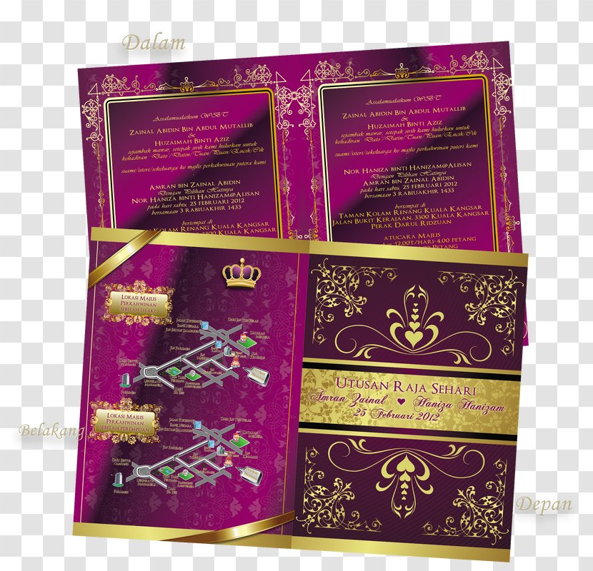 Color Wedding Invitation - Magenta - KAD KAHWIN Transparent PNG