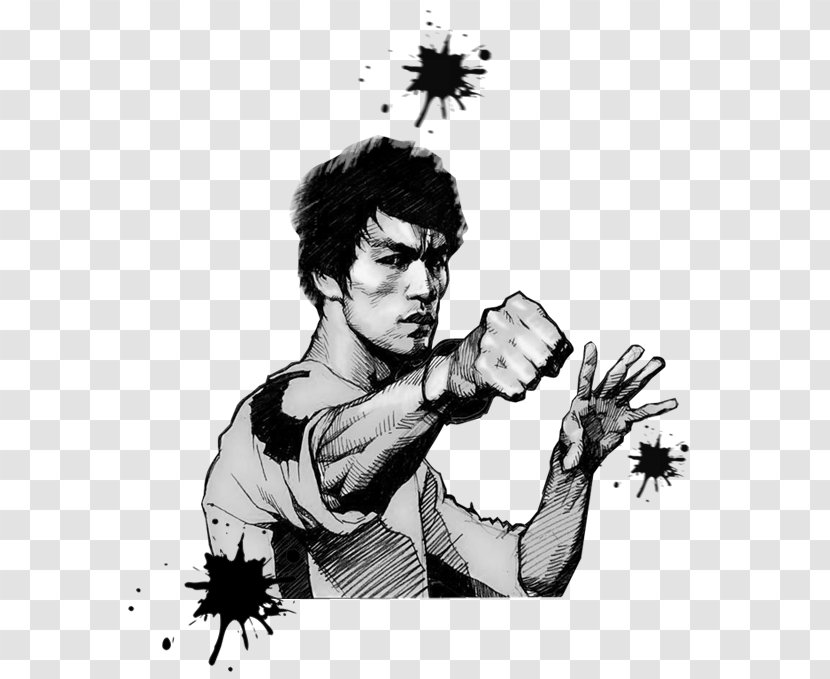 Statue Of Bruce Lee Dragon: The Story Cartoon - Hand-painted Transparent PNG