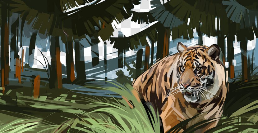 Siberian Tiger Forest Adobe Illustrator - Plant - Hand-painted Pattern Banana Background Transparent PNG
