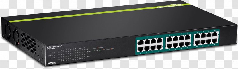 Network Switch Gigabit Ethernet TRENDnet Power Over Port - Computer Component Transparent PNG