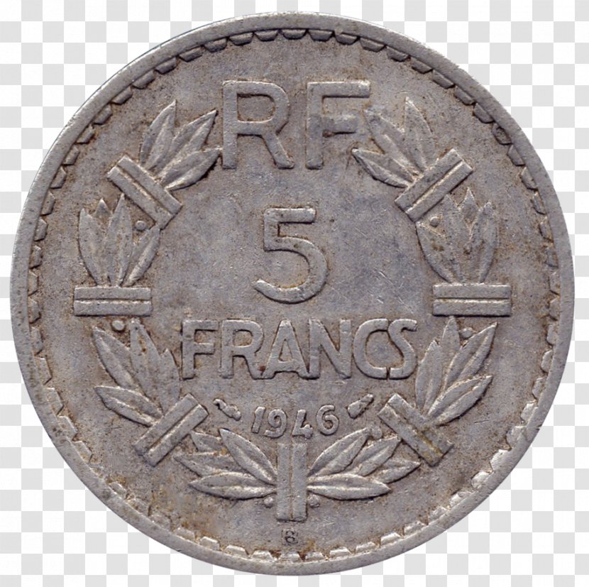 Coin Silver French Franc Money - Dime Transparent PNG