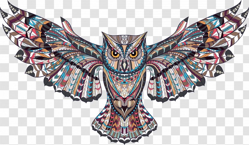 Owl Euclidean Vector Illustration - Hand-painted Complex Animals Transparent PNG