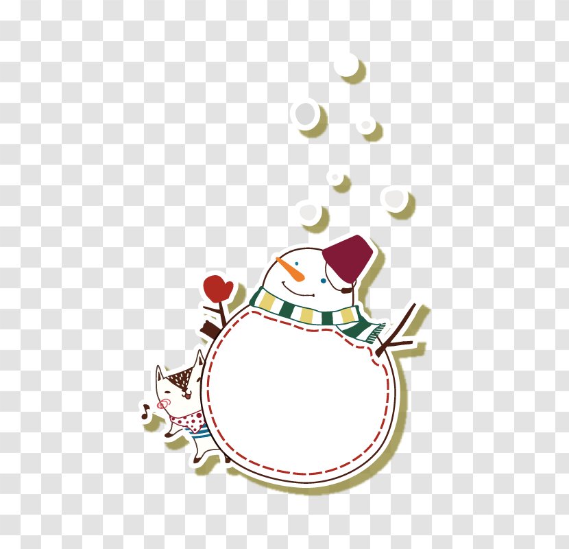 Cat Picture Frame Illustration - Text Box - Winter Snowman Textbox Transparent PNG