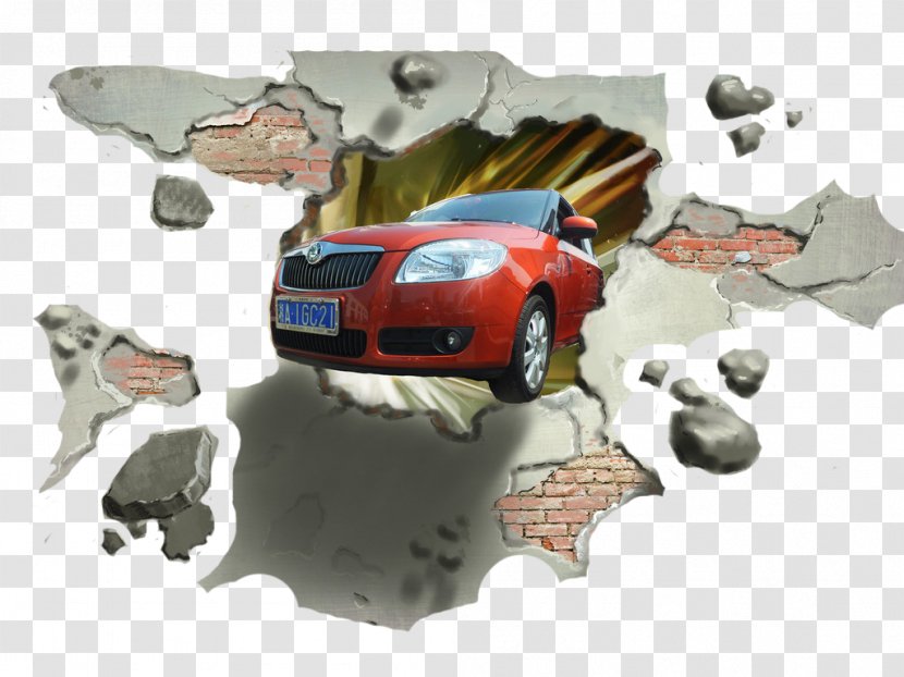 Car Wall Photography - Bumper - The Broke Out Of Transparent PNG