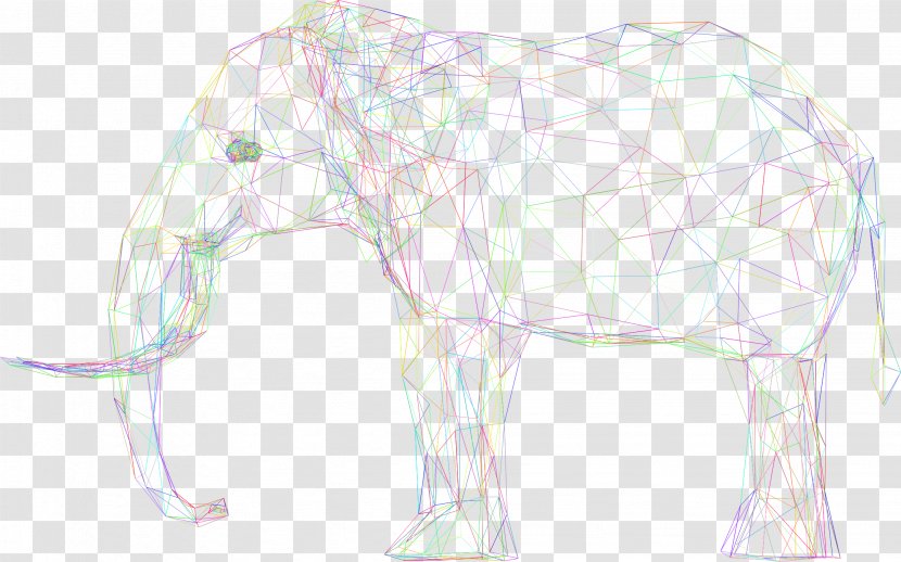 Indian Elephant Mammal Horse Animal - Tree - Low Poly Transparent PNG