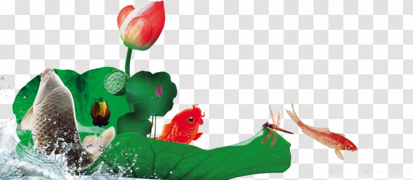 Nelumbo Nucifera Ink Wash Painting Google Images - Goldfish Lotus Decoration Transparent PNG
