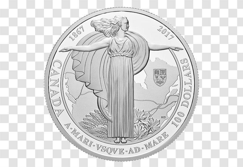 Coin History Of Canada A Mari Usque Ad Mare Canadian Confederation - Sign Transparent PNG