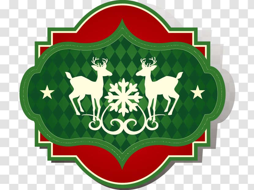 Green Download Snowflake - Red - Painted Edge Background Deer Pattern Transparent PNG