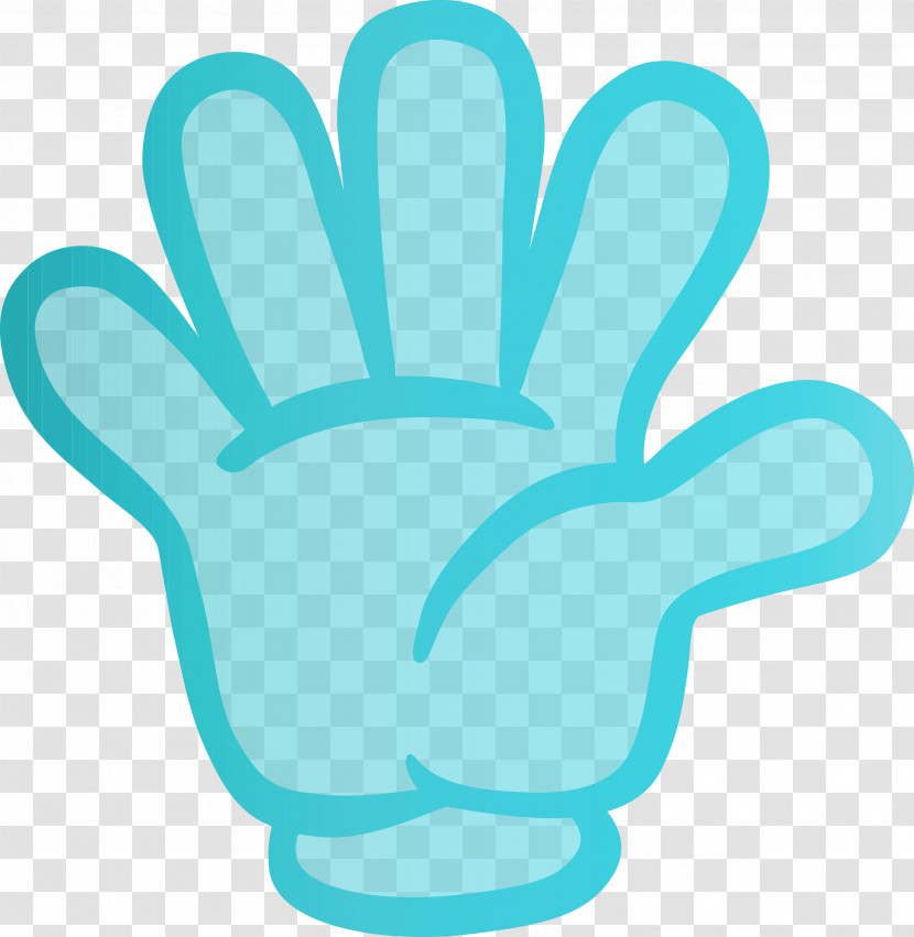 Turquoise Hand Aqua Finger Line Transparent PNG