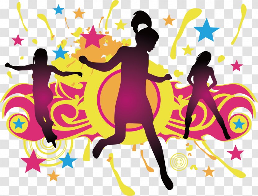 Dance Party Silhouette - Frame - Carnival Women Transparent PNG