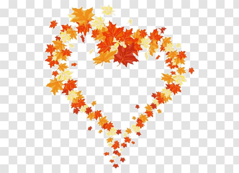 Autumn Leaf Color Clip Art - Heart Transparent PNG