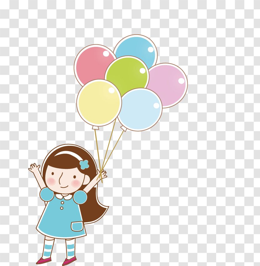 Child - Cartoon - Girls Get Balloons Transparent PNG