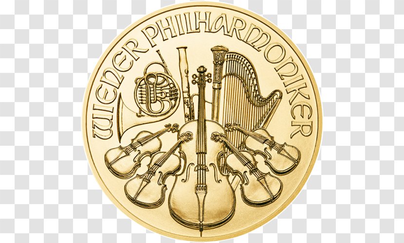 Austrian Silver Vienna Philharmonic Bullion Coin Mint - Gold Transparent PNG