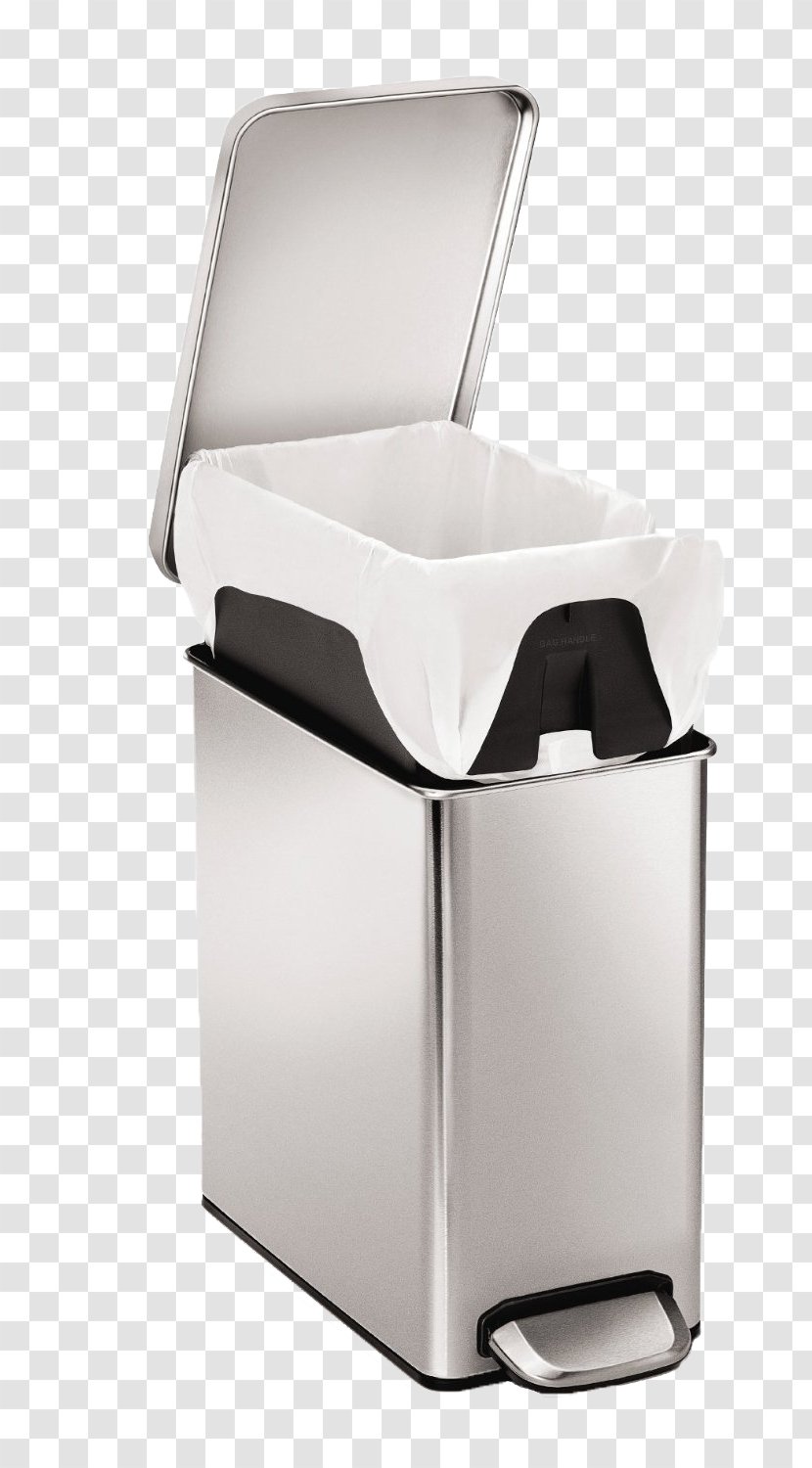 Waste Container Simplehuman Stainless Steel Liter - Bin Bag - Covered Trash Can Mute Transparent PNG