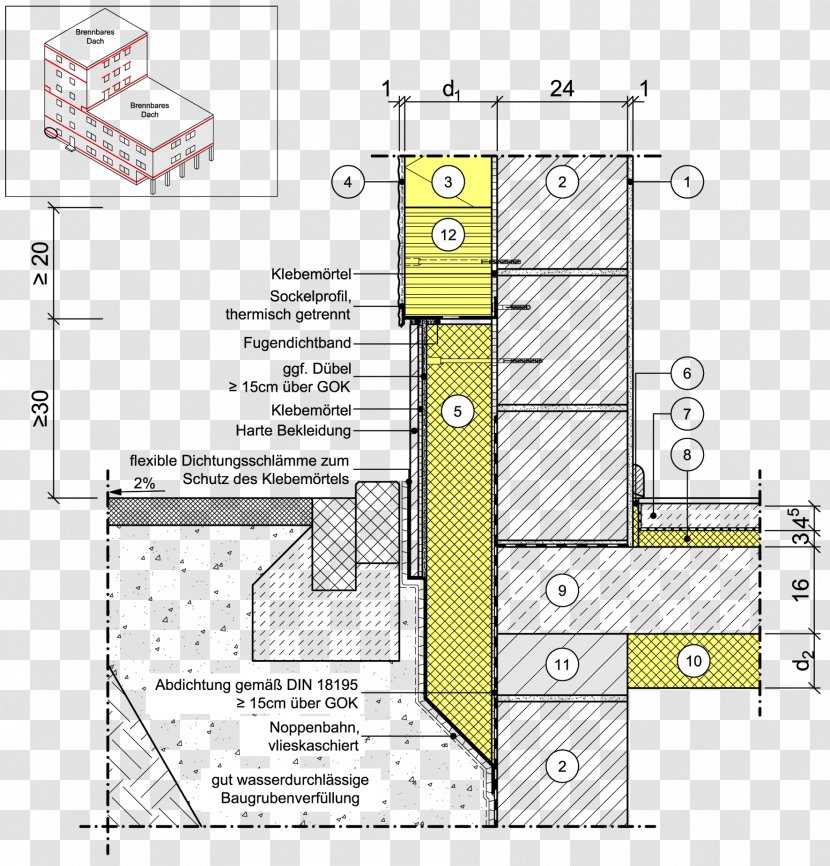 Exterior Insulation Finishing System Masonry Veneer Building Brandschutzstreifen Perimeterdämmung - Elevation Transparent PNG