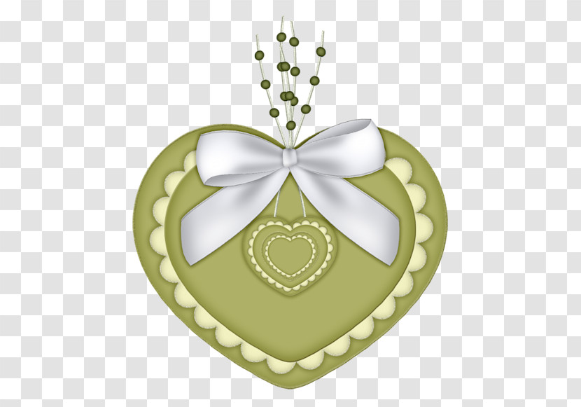 Green Heart Oval Ribbon Transparent PNG