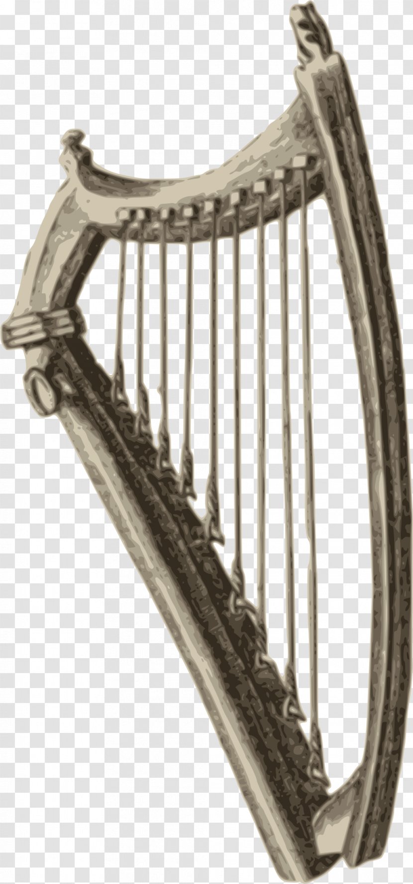 Celtic Harp Vector Graphics Musical Instruments Clip Art - Silhouette Transparent PNG