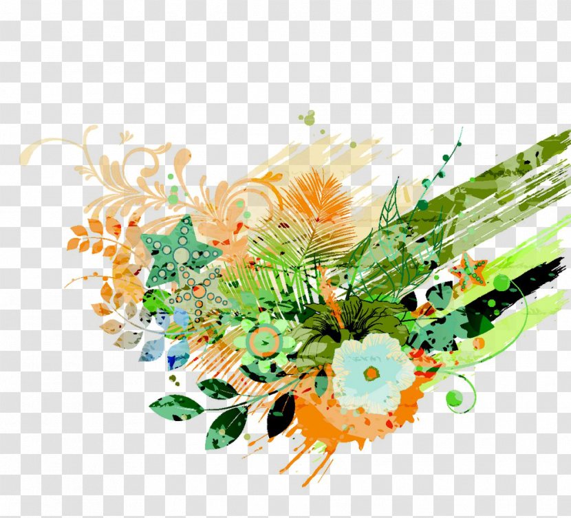 Floral Design - Cool Flowers Background Transparent PNG