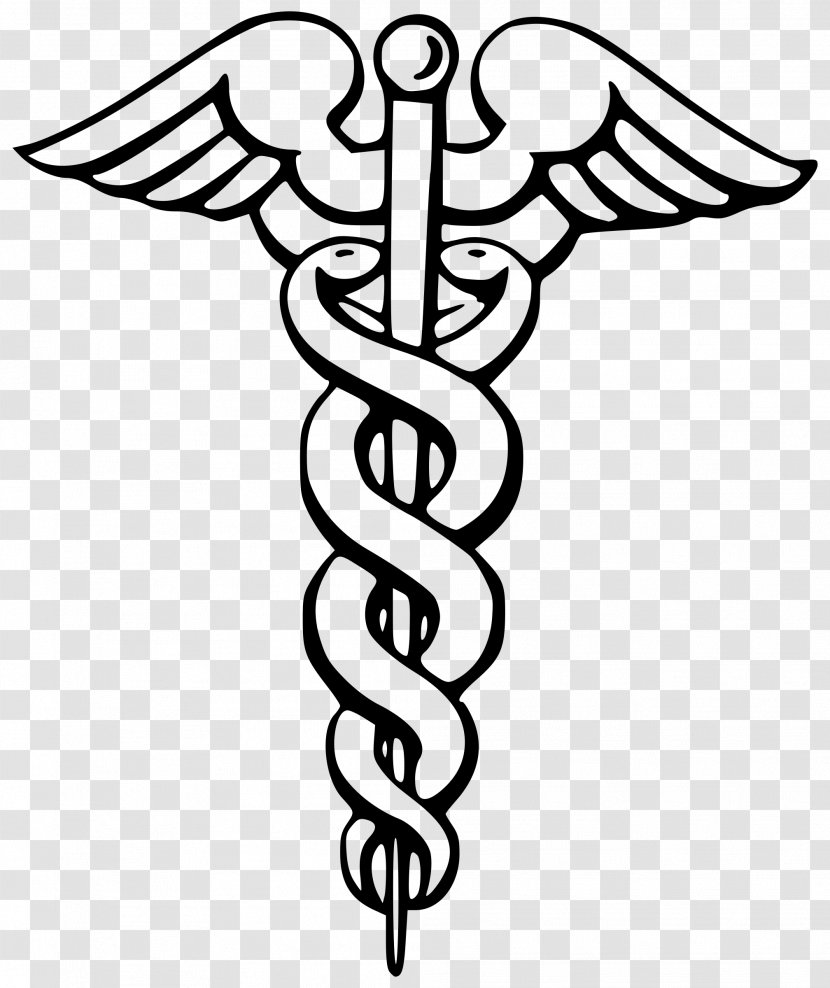 Staff Of Hermes Rod Asclepius Caduceus As A Symbol Medicine Apollo - Monochrome Photography - Nurse Sign Cliparts Transparent PNG