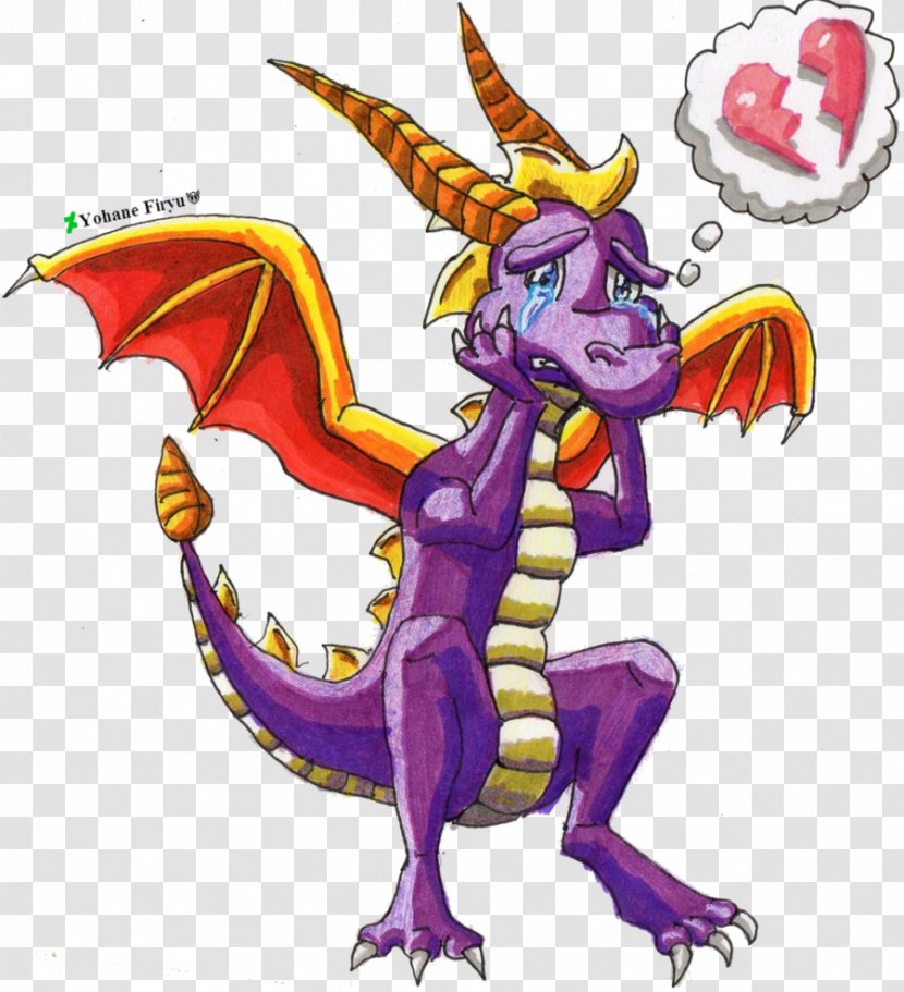 Spyro The Dragon Drawing Art - Heart Transparent PNG