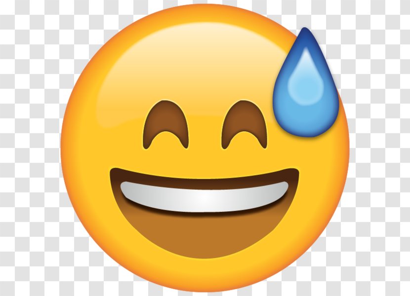 Emoji Perspiration Text Messaging Smiley Face - Laughing Transparent PNG