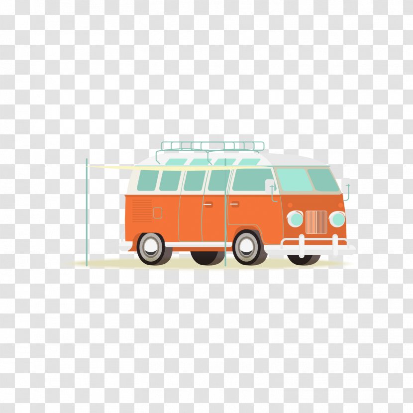 Cartoon Bus - Painting - Orange Transparent PNG